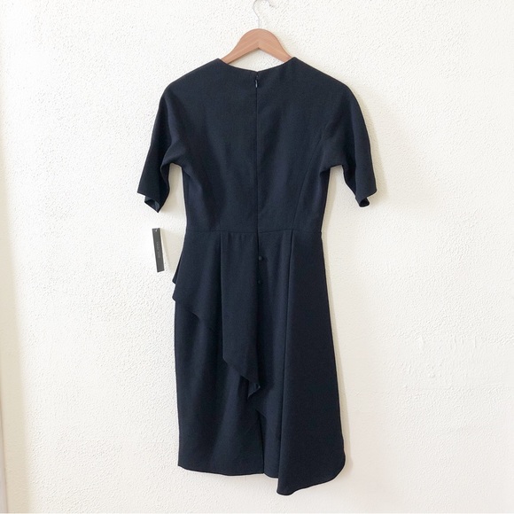 NWT Teri Jon Crepe Asymmetrical Peplum Dress 2 - Picture 5 of 6